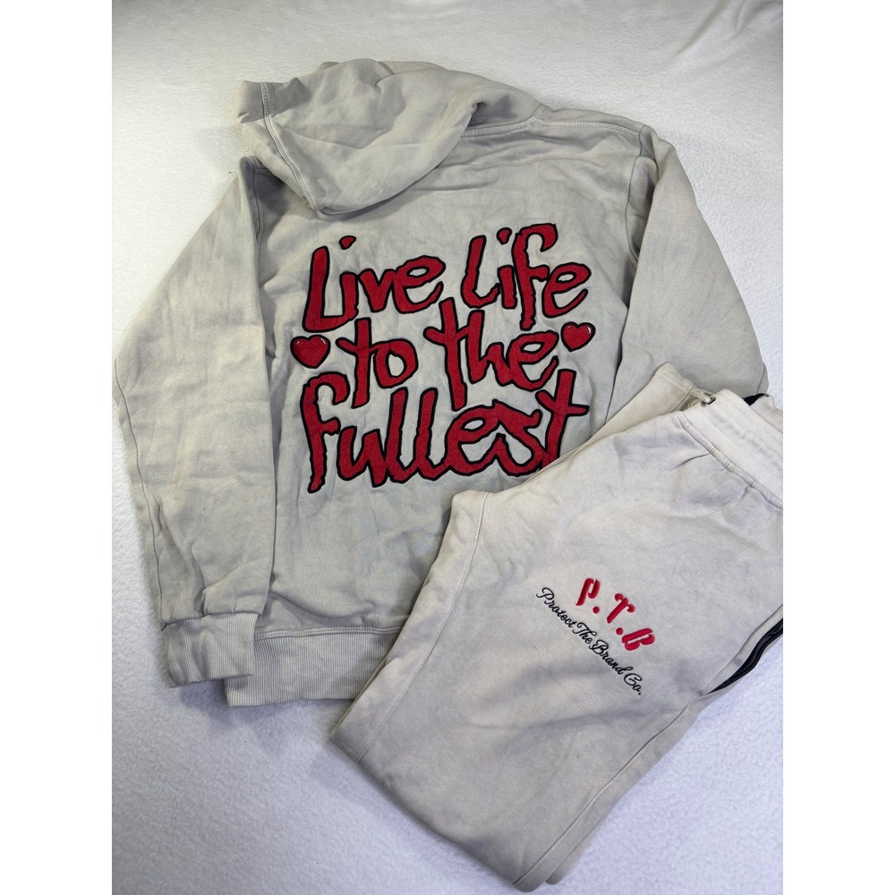 Protect The Brand Co PTB Live Life To The Fullest Grey Tracksuit Set Small